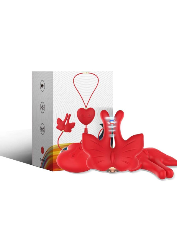 ARMONY PINZAS PARA PEZONES MAGNETICA CON VIBRACION FORMA MARIPOSA ROJO