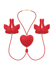 ARMONY PINZAS PARA PEZONES MAGNETICA CON VIBRACION FORMA MARIPOSA ROJO