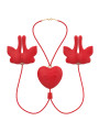 ARMONY PINZAS PARA PEZONES MAGNETICA CON VIBRACION FORMA MARIPOSA ROJO