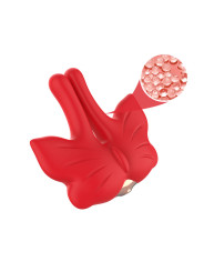 ARMONY PINZAS PARA PEZONES MAGNETICA CON VIBRACION FORMA MARIPOSA ROJO