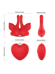 ARMONY PINZAS PARA PEZONES MAGNETICA CON VIBRACION FORMA MARIPOSA ROJO