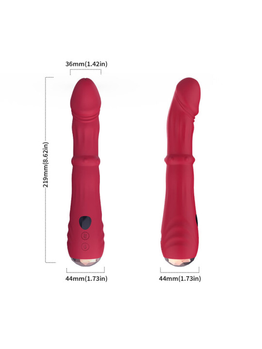 ARMONY DILDO VIBRADOR ESTIMULADOR PUNTO A TERMOAJUSTABLE ROJO
