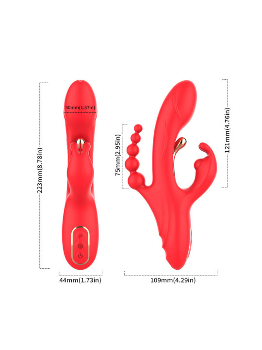 ARMONY VIBRADOR ESTIMULADOR PUNTO G Y CLITORIS ROJO
