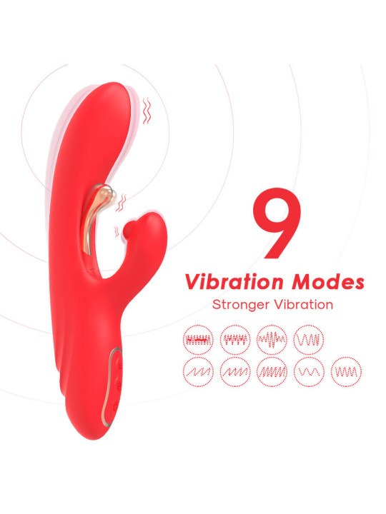ARMONY VIBRADOR ESTIMULADOR PUNTO G Y CLITORIS CON LENGUA OSCILANTE ROJO