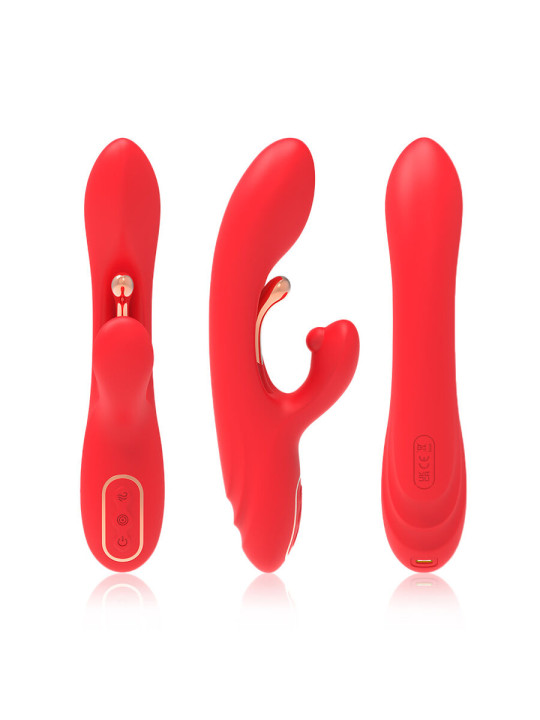 ARMONY VIBRADOR ESTIMULADOR PUNTO G Y CLITORIS CON LENGUA OSCILANTE ROJO
