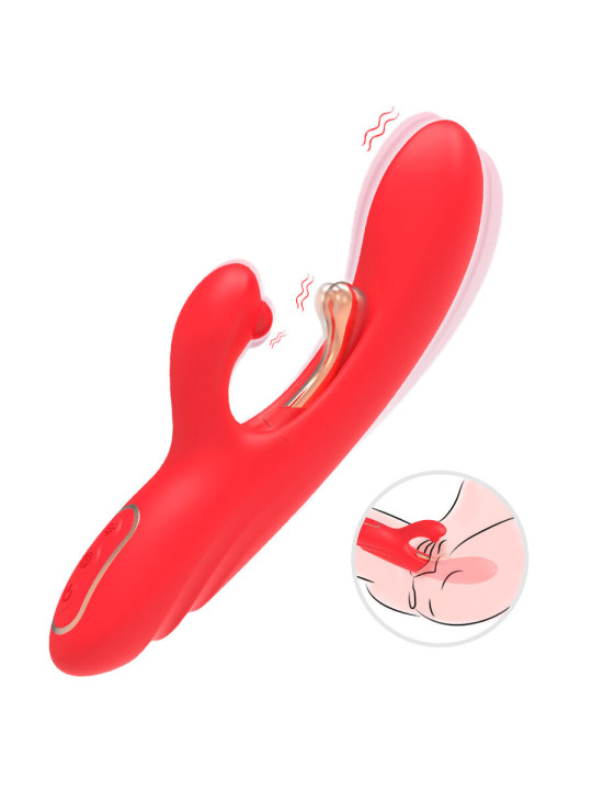 ARMONY VIBRADOR ESTIMULADOR PUNTO G Y CLITORIS CON LENGUA OSCILANTE ROJO