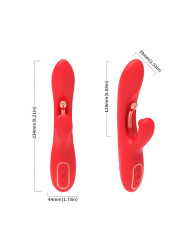 ARMONY VIBRADOR ESTIMULADOR PUNTO G Y CLITORIS CON LENGUA OSCILANTE ROJO