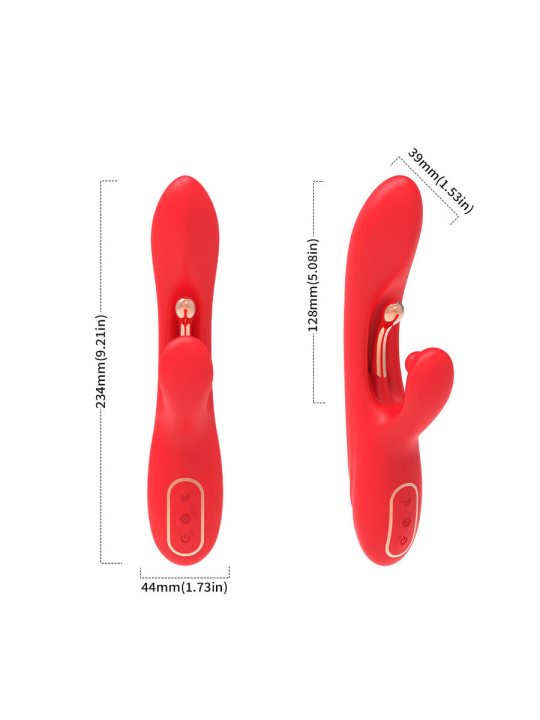 ARMONY VIBRADOR ESTIMULADOR PUNTO G Y CLITORIS CON LENGUA OSCILANTE ROJO