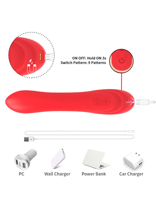 ARMONY VIBRADOR ESTIMULADOR PUNTO G Y CLITORIS CON LENGUA OSCILANTE ROJO
