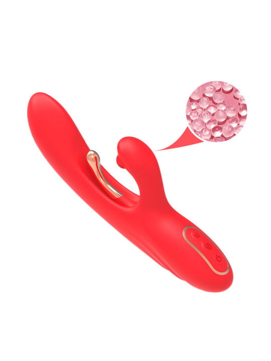 ARMONY VIBRADOR ESTIMULADOR PUNTO G Y CLITORIS CON LENGUA OSCILANTE ROJO