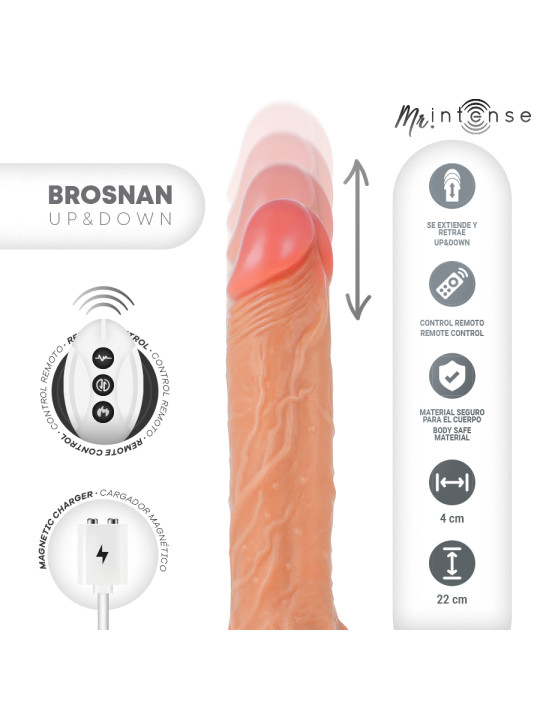 MR INTENSE BROSNAN REALISTICO MULTIFUNCION CON VIBRACION UP AND DOWN CONTROL REMOTO 22 CM O 4 CM