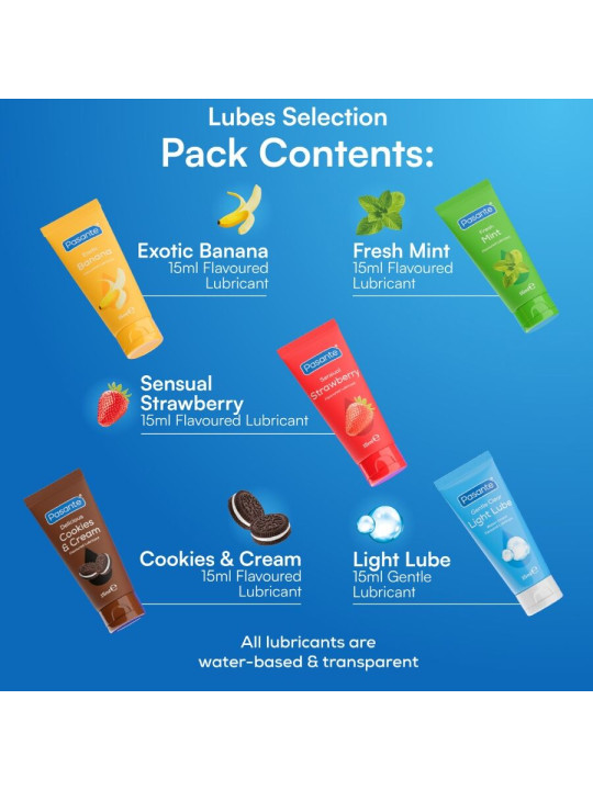 PASANTE PACK LUBRICANTES SABORES VARIADOS 5 UDS X 15 ML