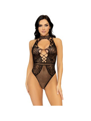 LEG AVENUE BODY CON ESCOTE HALTER Y ABERTURA ESPALDA DE ENCAJE TALLA UNICA