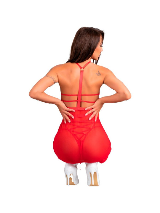 LIVCO CORSETTI FASHION SANTAS CANDY LC 90722 CAMISA TANGA NAVIDENO L XL