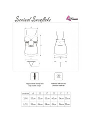 LIVCO CORSETTI FASHION SENSUAL SNOWFLAKE LC 90603 CAMISA TANGA DIADEMA NAVIDENA S M