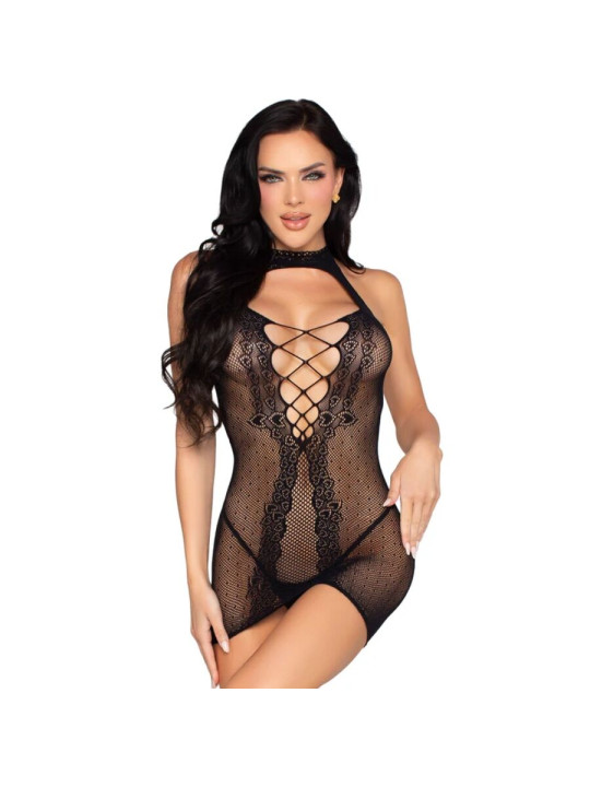 LEG AVENUE 81675 MINI VESTIDO HALTER NEGRO TALLA UNICA