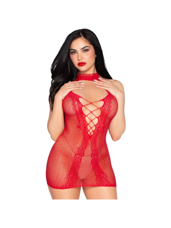 LEG AVENUE 81675 MINI VESTIDO HALTER ROJO TALLA UNICA