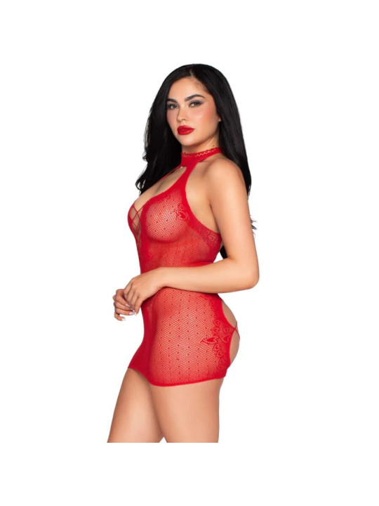 LEG AVENUE 81675 MINI VESTIDO HALTER ROJO TALLA UNICA