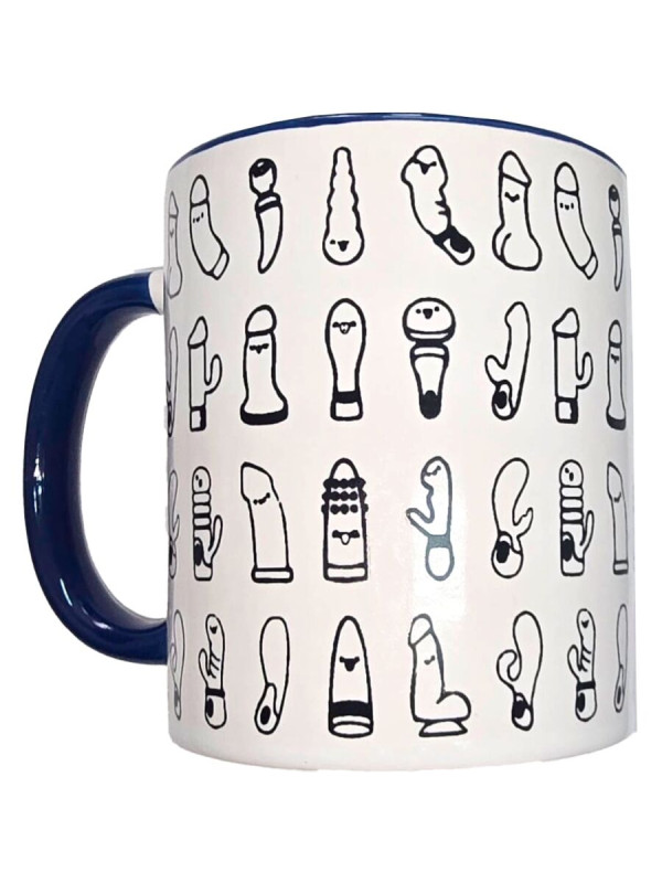 DIABLO PICANTE TAZA BLANCA VIBRADORES ASA AZUL 370 ML