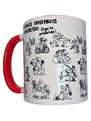 DIABLO PICANTE TAZA BLANCA POSTURAS KAMASUTRA ASA ROJA 370 ML