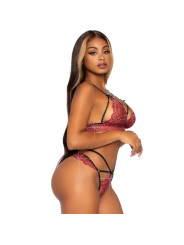 LEG AVENUE 81623 SET SUJETADOR TANGA BURDEOS TALLA M
