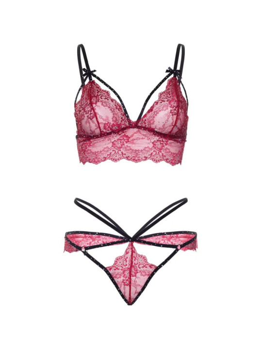 LEG AVENUE 81623 SET SUJETADOR TANGA BURDEOS TALLA L