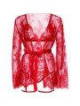 LEG AVENUE 86123 SET BODY BATA DE LIGUERO ROJO TALLA M