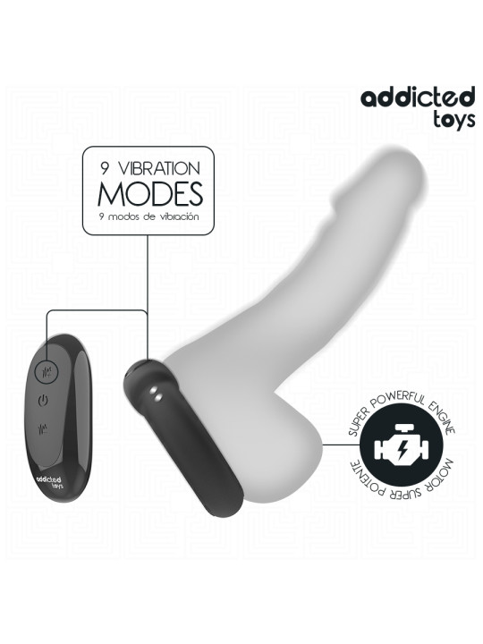 ADDICTED TOYS ANILLO PENE VIBRADOR EFECTO CALOR CONTROL REMOTO