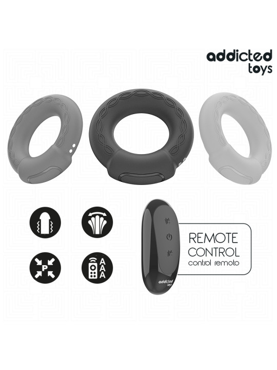 ADDICTED TOYS ANILLO PENE VIBRADOR EFECTO CALOR CONTROL REMOTO