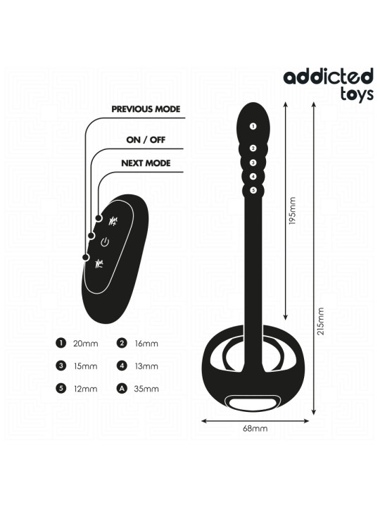 ADDICTED TOYS ANILLO PENE VIBRADOR PUNTOP CONTROL REMOTO