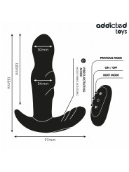 ADDICTED TOYS PLUG ANAL VIBRADOR ROTATORIO CONTROL REMOTO