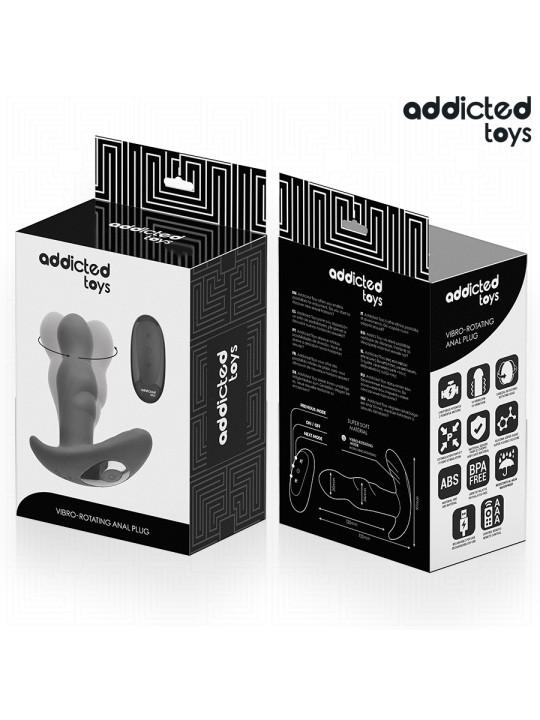 ADDICTED TOYS PLUG ANAL VIBRADOR ROTATORIO CONTROL REMOTO