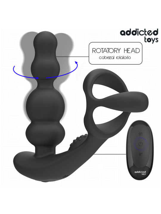 ADDICTED TOYS MASAJEADOR PROSTATICO ROTATORIO CONTROL REMOTO