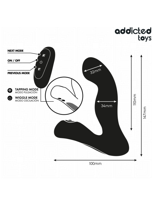 ADDICTED TOYS MASAJEADOR PROSTATICO OSCILANTE CON MODO PULSACIONES CONTROL REMOTO