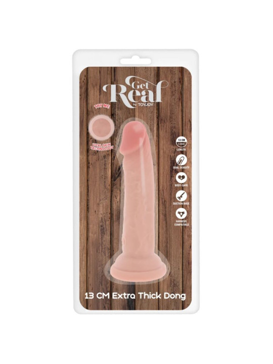 GET REAL DILDO DELUXE DONG GRUESO DE DOBLE DENSIDAD TPE 13 CM