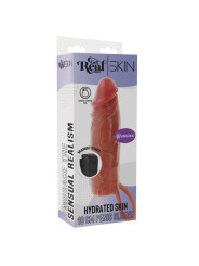 GET REAL FUNDA HYDRATED SKIN DE SILICONA CON VIBRACION PARA PENE CARAMELO 16 CM