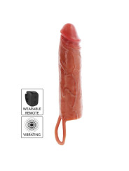 GET REAL FUNDA HYDRATED SKIN DE SILICONA CON VIBRACION PARA PENE CARAMELO 20 CM