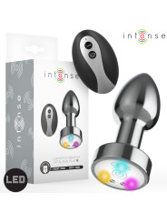 INTENSE PLUG ANAL DE METAL VIBRADOR CON LUCES LED Y CONTROL REMOTO TALLA M