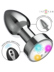 INTENSE PLUG ANAL DE METAL VIBRADOR CON LUCES LED Y CONTROL REMOTO TALLA M