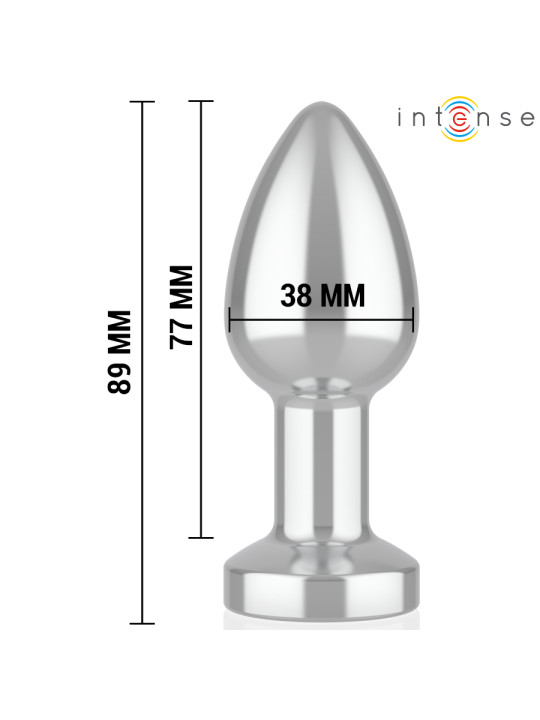 INTENSE PLUG ANAL DE METAL VIBRADOR CON LUCES LED Y CONTROL REMOTO TALLA M