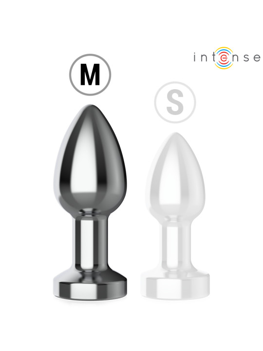 INTENSE PLUG ANAL DE METAL VIBRADOR CON LUCES LED Y CONTROL REMOTO TALLA M