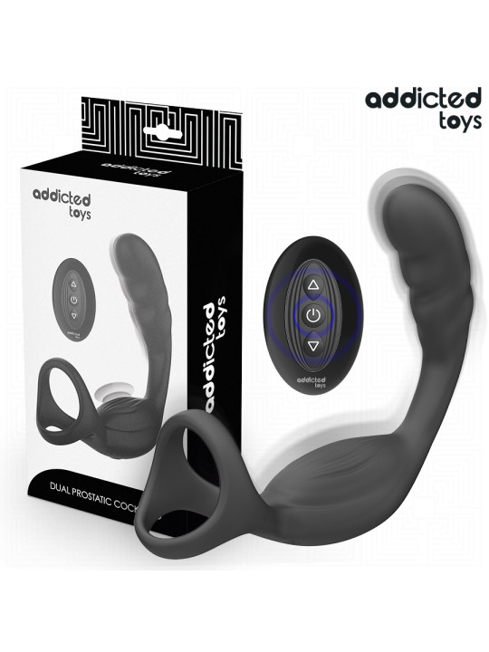 ADDICTED TOYS ANILLO DOBLE VIBRADOR PROSTATICO CONTROL REMOTO