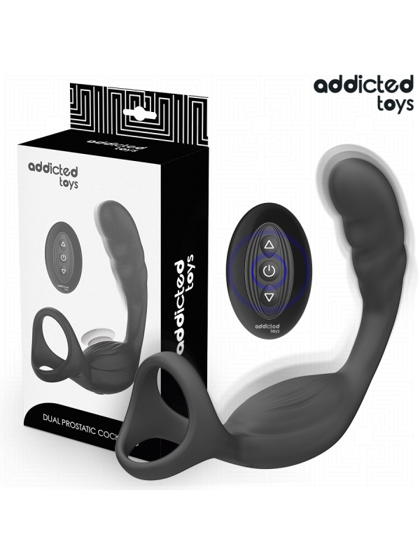 ADDICTED TOYS ANILLO DOBLE VIBRADOR PROSTATICO CONTROL REMOTO