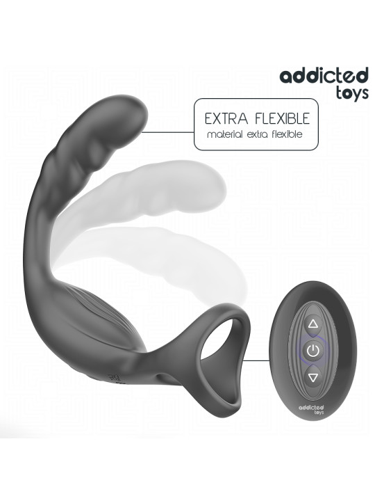 ADDICTED TOYS ANILLO DOBLE VIBRADOR PROSTATICO CONTROL REMOTO