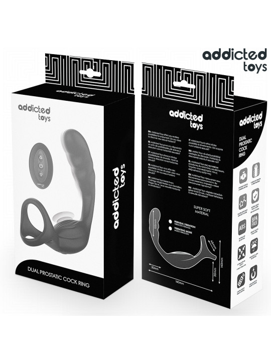ADDICTED TOYS ANILLO DOBLE VIBRADOR PROSTATICO CONTROL REMOTO
