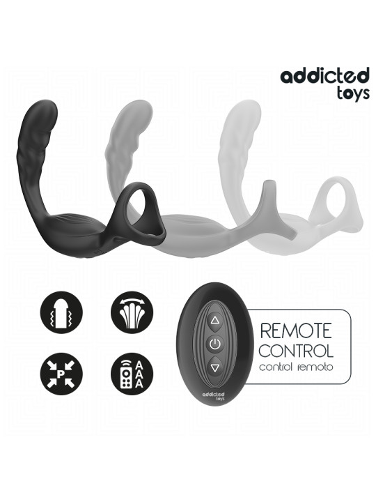 ADDICTED TOYS ANILLO DOBLE VIBRADOR PROSTATICO CONTROL REMOTO