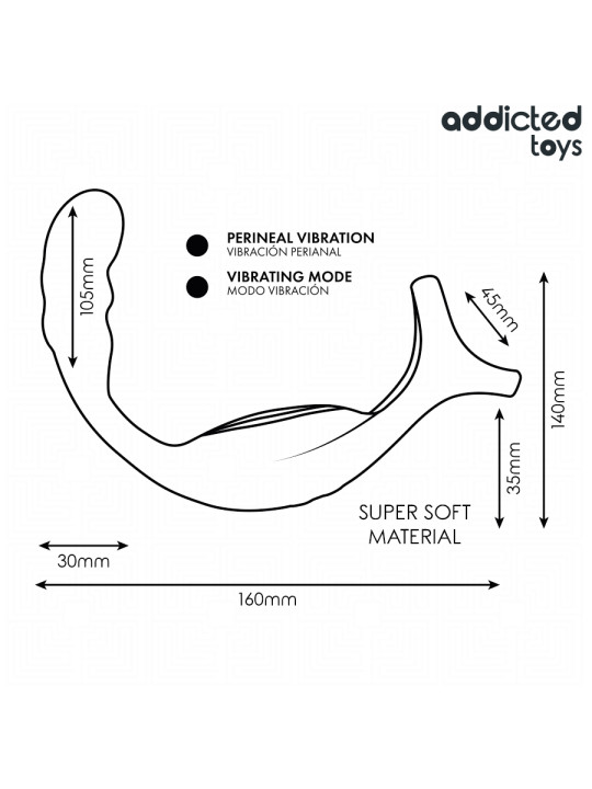 ADDICTED TOYS ANILLO DOBLE VIBRADOR PROSTATICO CONTROL REMOTO