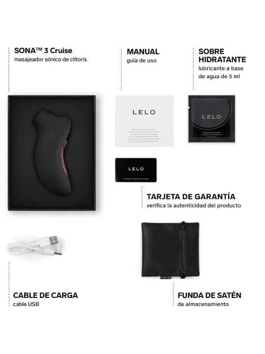 LELO SONA 3 CRUISE MASAJEADOR SONICO DE CLITORIS NEGRO