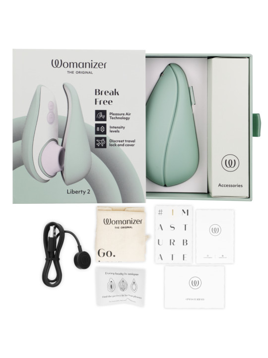 WOMANIZER LIBERTY 2 ESTIMULADOR SUCCIONADOR CLITORIS VERDE CLARO