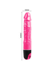 VIBRADOR ROSA MULTIVELOCIDAD TPR SUAVE Y FLEXIBLE DE LA MARCA BAILE